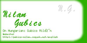milan gubics business card